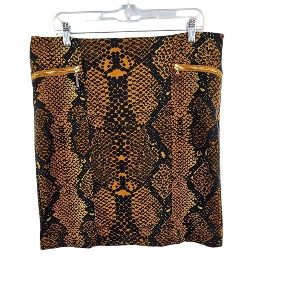 3/$25 Ellen Tracy Size 12 Reptile Print Straight Skirt
